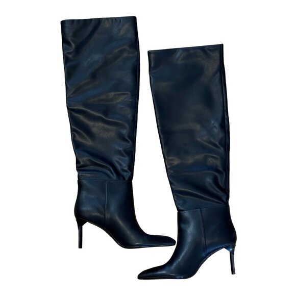 ARMANI EXCHANGE Black High Boot Thin Heel $280 EUC 8.5 - Picture 8 of 8